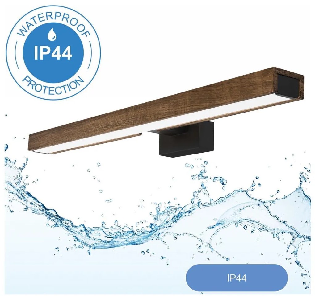 Brilagi-LED Kúpeľňové osvetlenie zrkadla WOODY MIRROR LED/12W/230V IP44 dub/čierna BG0880