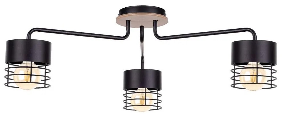 Prisadený luster CAS WOOD 3xE27/60W/230V