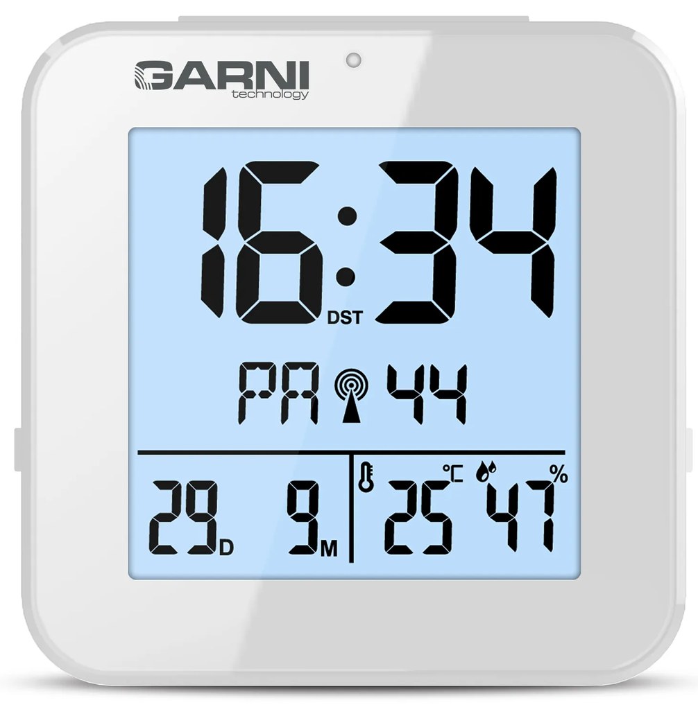 GARNI technology Digitálny budík s meraním vnútornej teploty a vlhkosti GARNI 138W