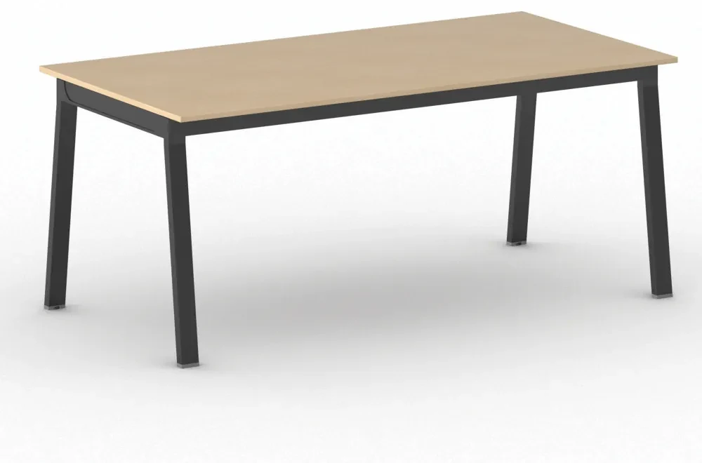 Kancelársky pracovný stôl PRIMO BASIC, čierna podnož, 1800 x 900 mm, buk