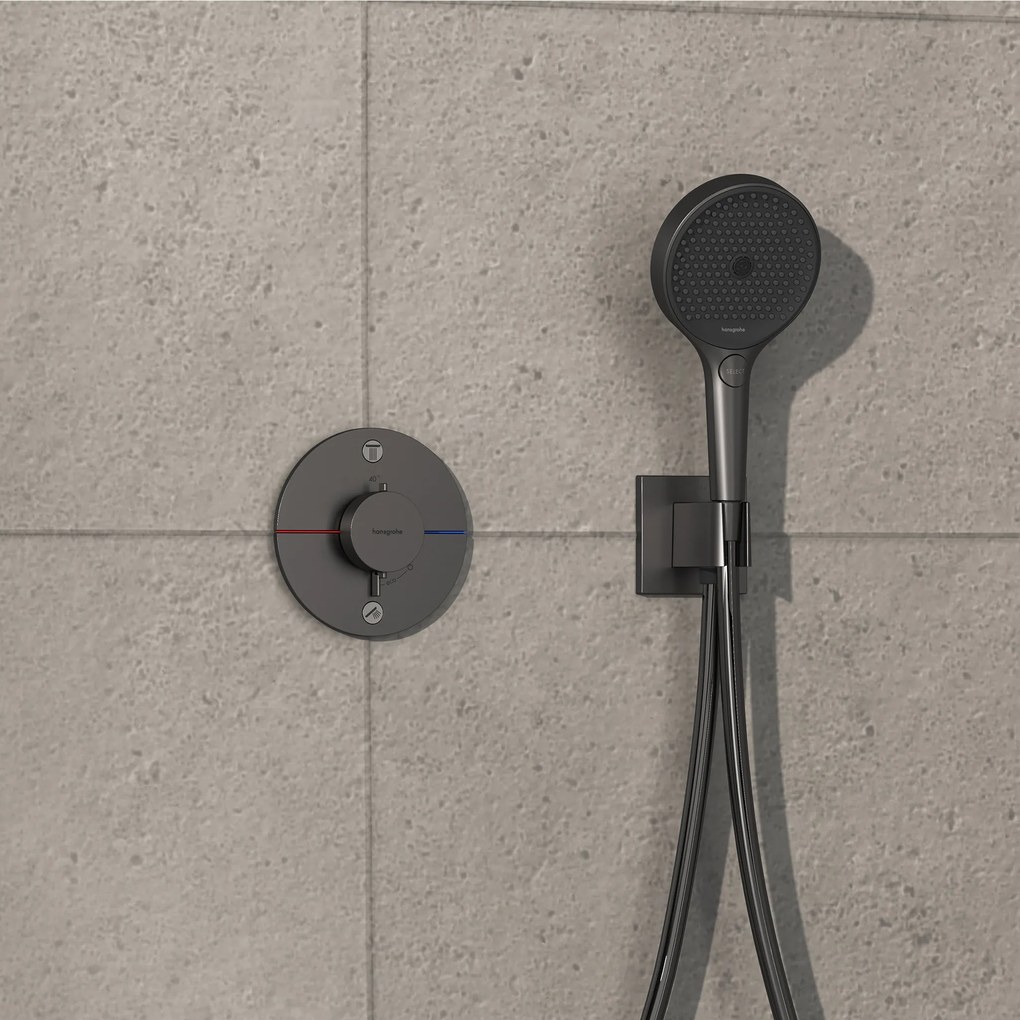 Hansgrohe ShowerSelect Comfort S, termostat pod omietku pre 2 spotrebiče, kartáčovaný čierny chróm, HAN-15554340