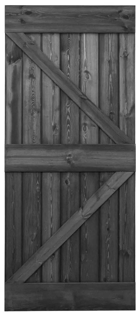 vidaXL Posuvné dvere s kovaním 100x210 cm borovicový masív čierne
