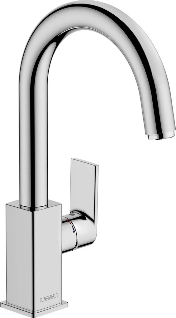 Hansgrohe Vernis Shape, vysoká umývadlová batéria s výpustom a otočným výtokom, EcoSmart, chrómová, HAN-71564000