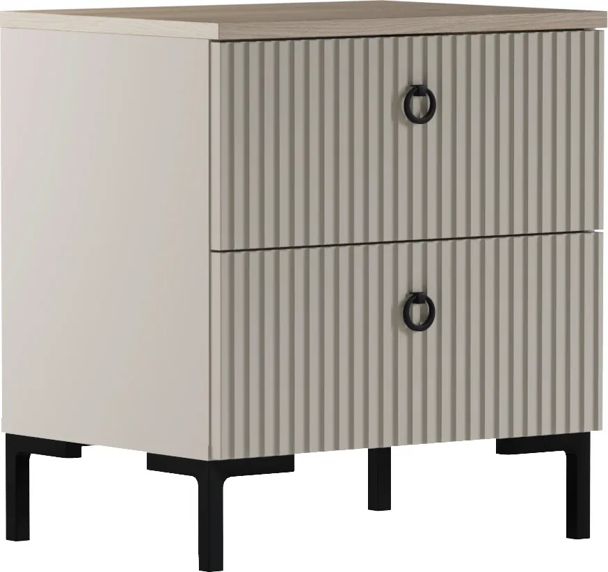 Nočný stolík, sivohnedá Taupe/dub silverjack, DOMCA 2S