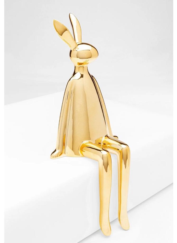Sitting Rabbit dekorácia zlatá 35 cm
