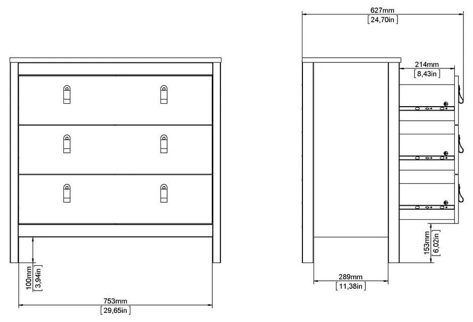 Čierna nízka komoda 82x80 cm Madrid – Tvilum