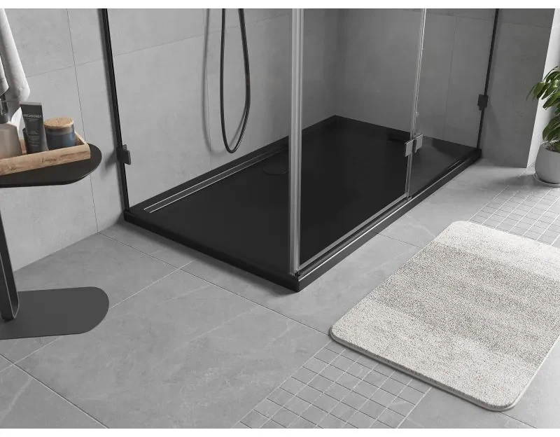 Mexen Flow Slim, obdĺžniková sprchová vanička 140 x 95 cm, čierna matná, 46R709514