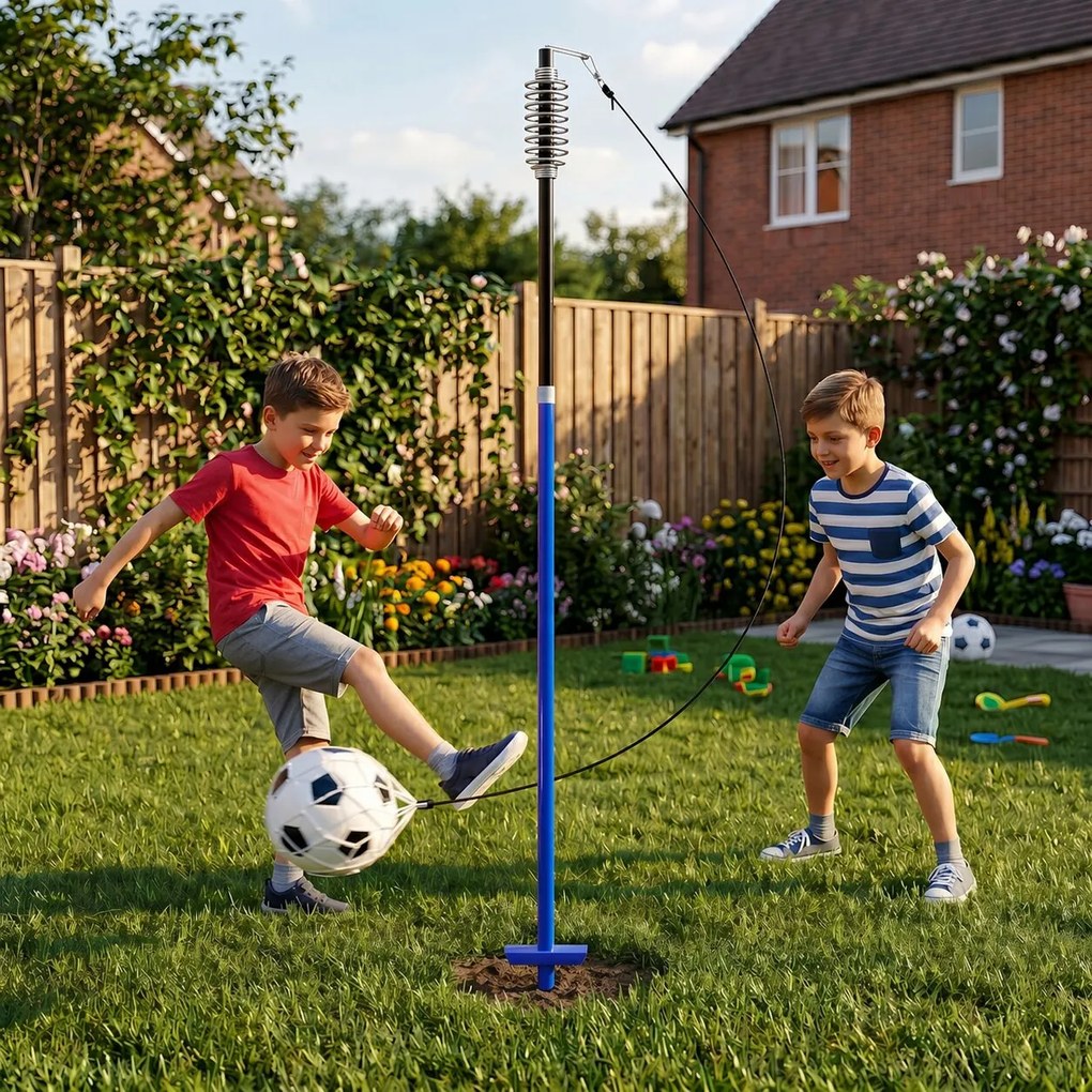 MOVEPRO Tetherball futbalový trenažér na lane s pružinou, nastaviteľný 153–167 cm