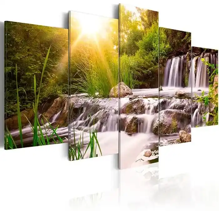 Obraz - Forest Waterfall Veľkosť: 100x50, Verzia: Standard | BIANO