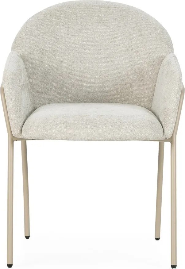 Béžové čalúnené jedálenské kreslá v súprave 2 ks Aslin – MOME