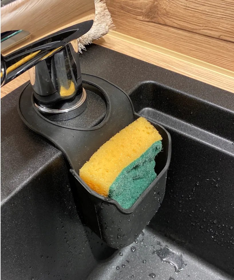 Goodhome Držiak na hubku, na batériu, silikónový čierny SiliBisk