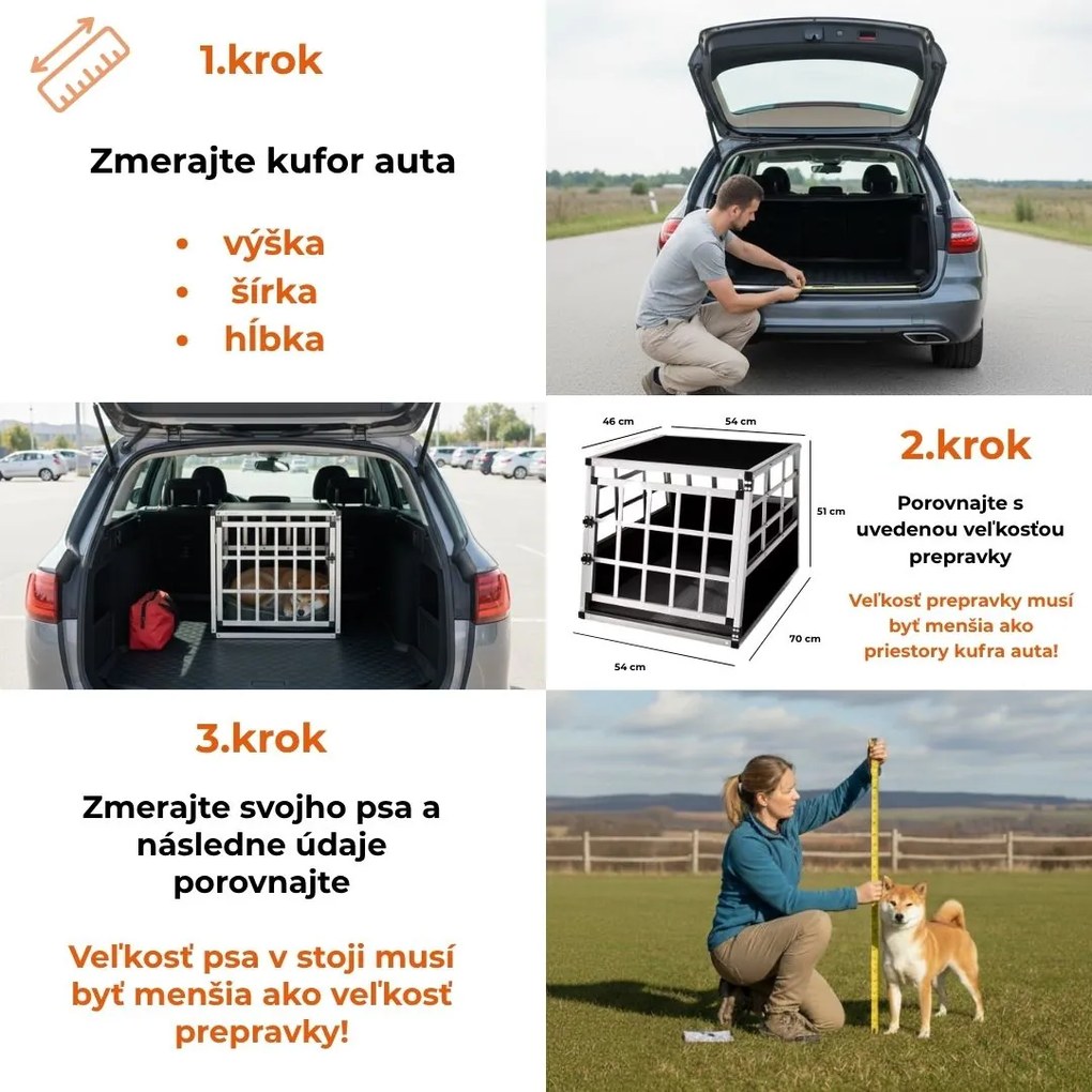 Prepravka pre psa BRUNO, 70x54x51cm, strieborná/čierna Cadoca