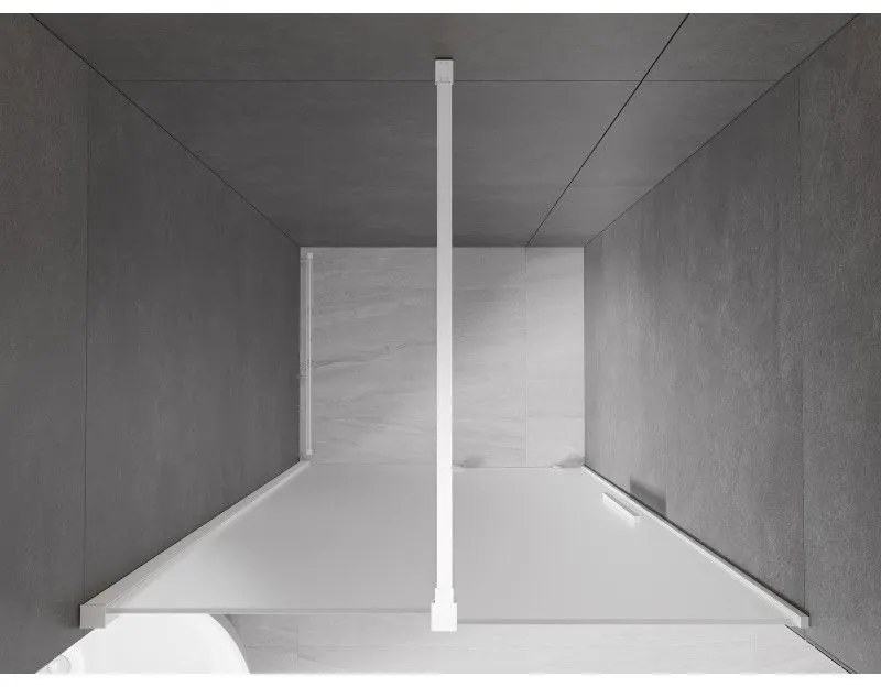 Mexen Velar, posuvné sprchové dvere do otvoru 110 cm, 8mm sklo námraza, biela matná, 871-110-000-31-20