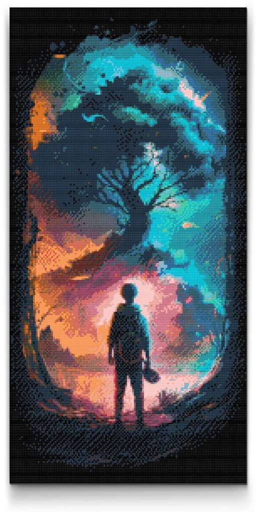 Gario Diamantové maľovanie Brána do iného sveta Rozmery: 40 x 80 cm, Rámovanie: Iba zrolované plátno, Diamanty: Štvorcové