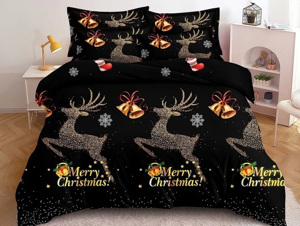 Obliečky z mikrovlákna STARLIT DEER čierne Rozmer obliečky: 70 x 80 cm | 140 x 200 cm