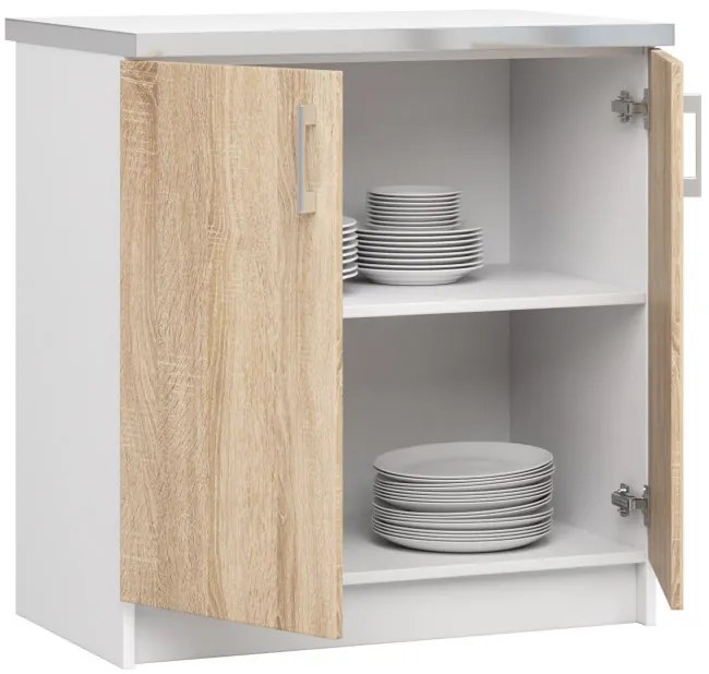 Spodná kuchynská skrinka s doskou LIMA S80 biela / dub sonoma