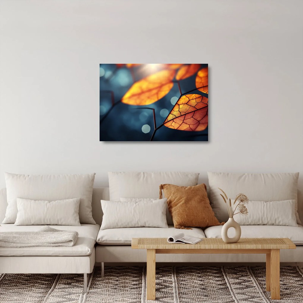 Sklenený obraz - Textúra listov (70x50 cm)