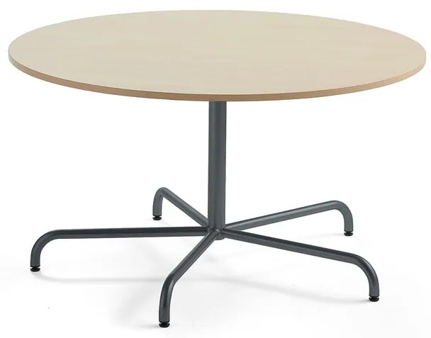 Stôl PLURAL, Ø 1300x720 mm, HPL - breza, antracit