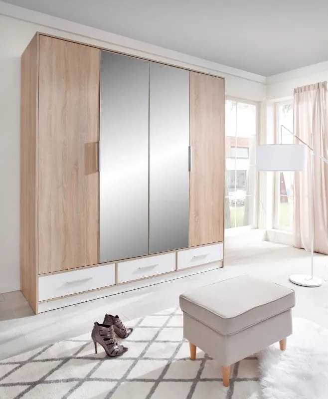 Šatník strieškou, dub / antracit