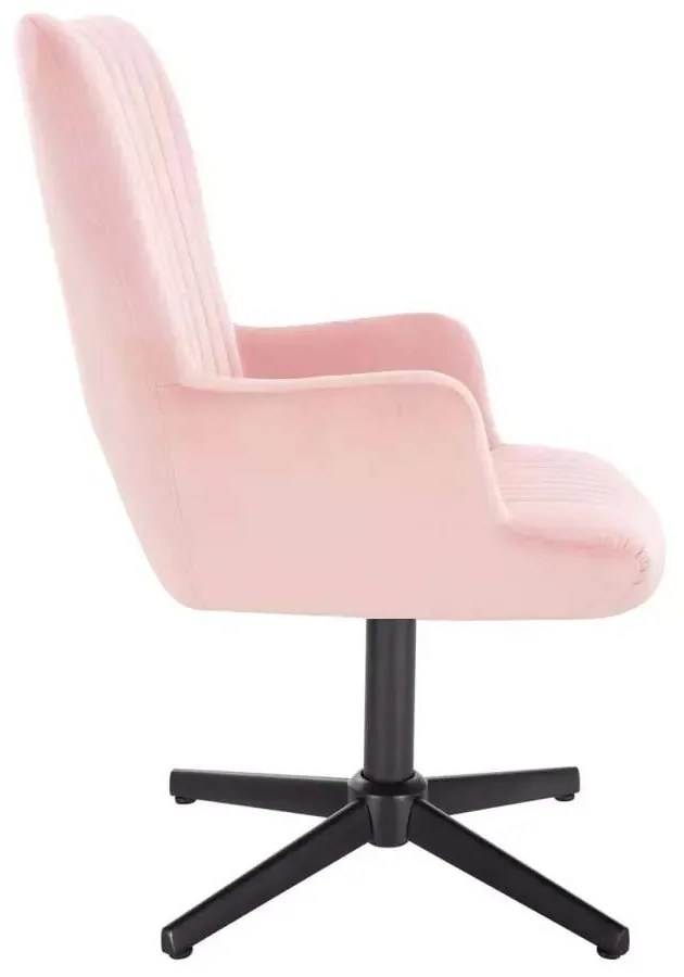 LuxuryForm DESIGN Kreslo AMADEO VELUR na čiernom kríži - ružové