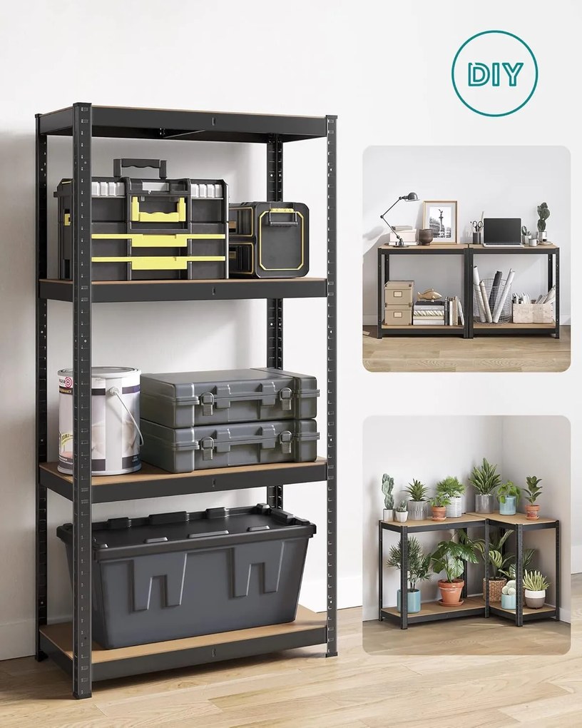 Dílenský regál Busta 80 cm černý/hnědý