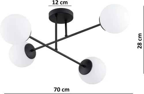 BRILAGI - Prisadený luster MILO 4xE27/60W/230V čierny
