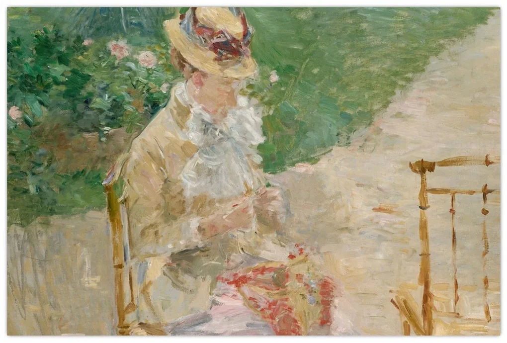 Obraz - Berthe Morisot, Young Woman Knitting, reprodukcia (90x60 cm)