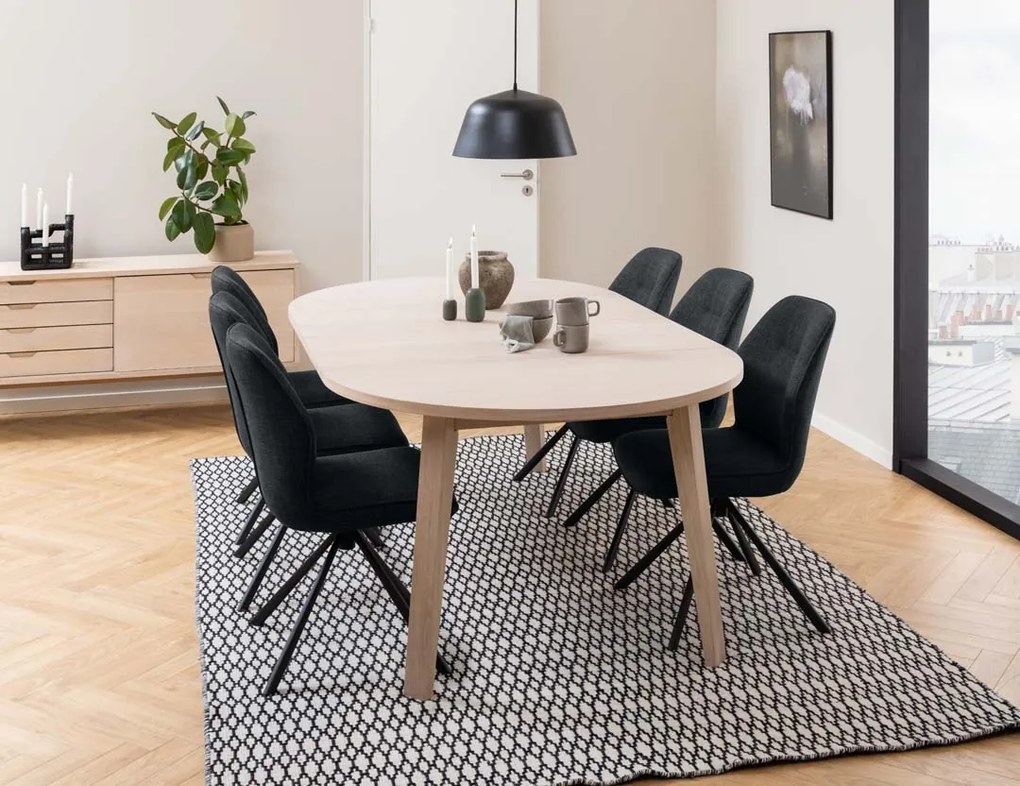 Rozkladací jedálenský stôl A-line 120/220 cm bielený dub