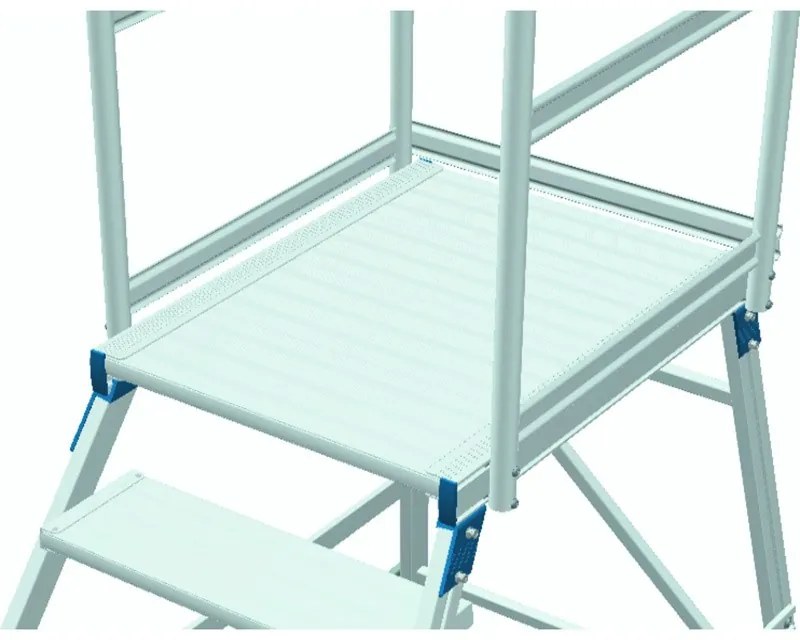 Hliníkový pojazdný rebrík s plošinou, 6 priečok, výška plošiny 1,44 m