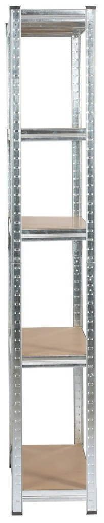 Kovový regál REGMET 90x30x180 cm stříbrný