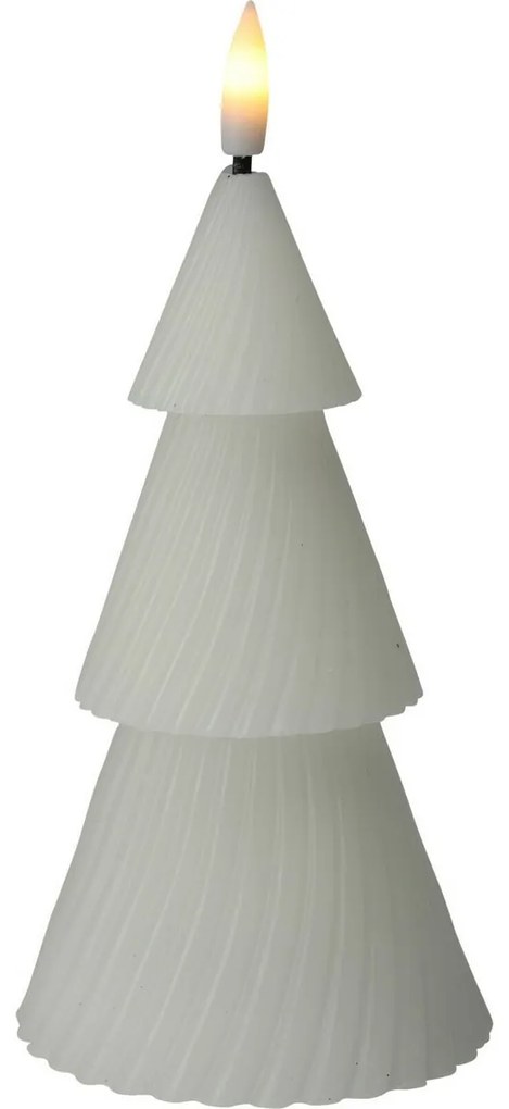 LED Sviečka Stromček biela, 1x LED, 8,5 x 15 cm, 2x AA