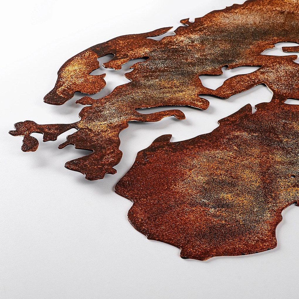 Nástěnná kovová dekorace World Map Medium 1 vícebarevná