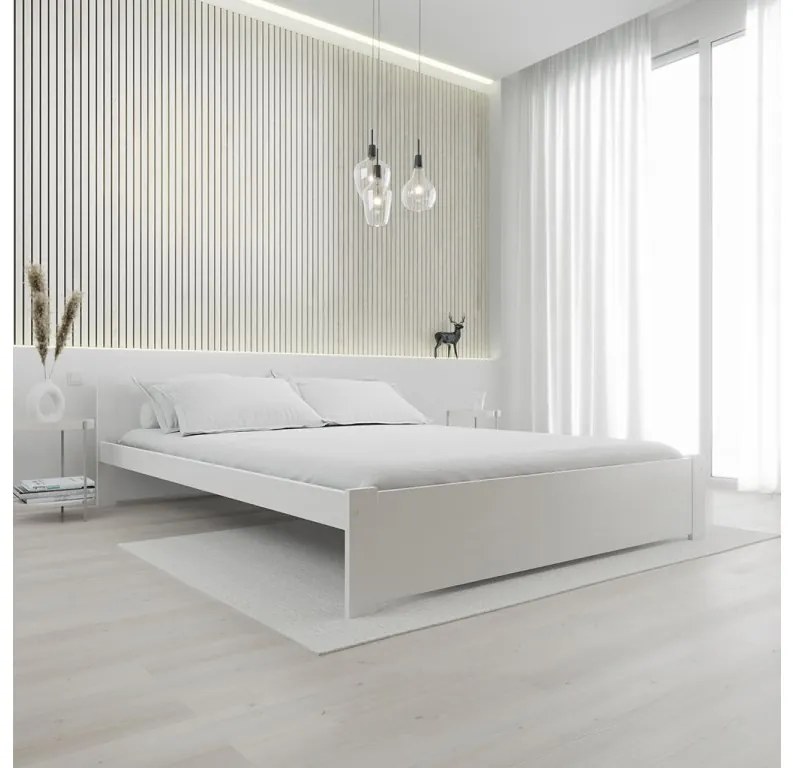 Posteľ IKAROS 160 x 200 cm, biela Rošt: S lamelovým roštom, Matrac: Matrac DELUXE 10 cm