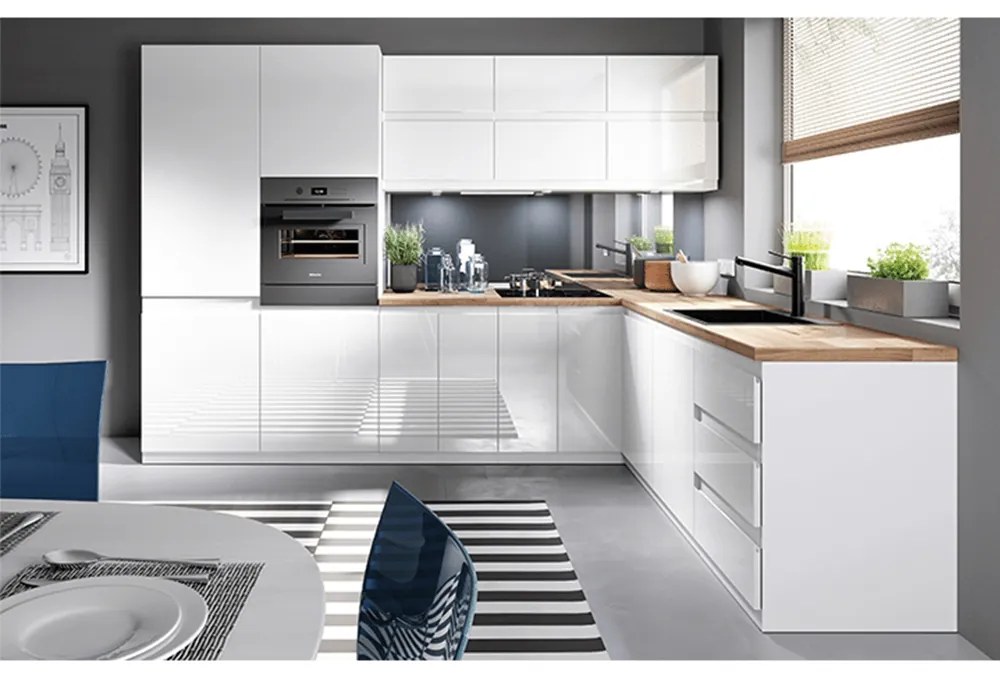 Horná kuchynská skrinka G601F Aurellia (biela + biely lesk) (P). Vlastná spoľahlivá doprava až k Vám domov. 1015734