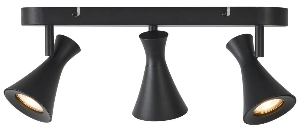 Moderné stropné bodové svietidlo čierne 3-svetelné nastaviteľné - Triangle