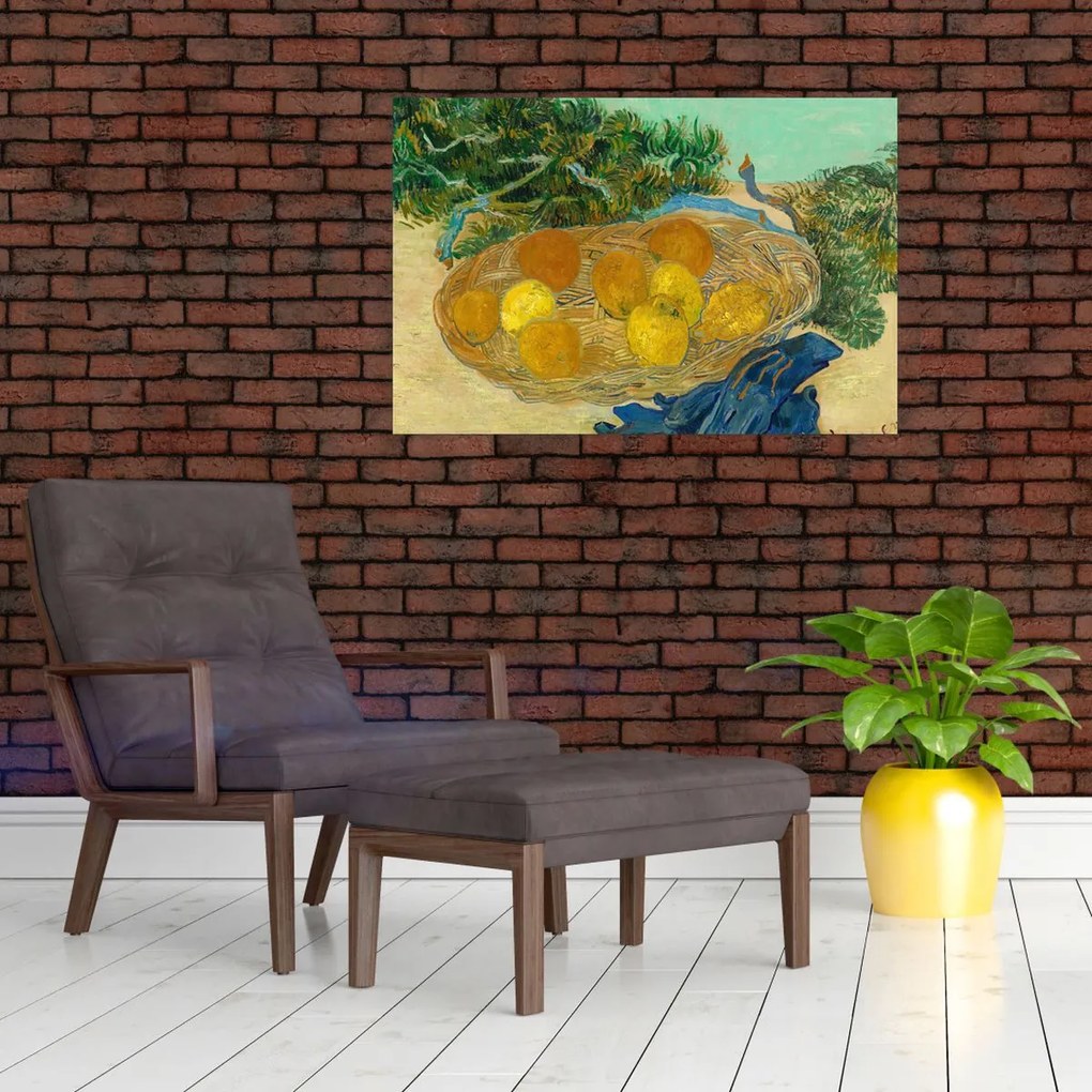 Obraz - Vincent van Gogh, Still Life of  Oranges and Lemons with  Blue Gloves, reprodukcia (90x60 cm)