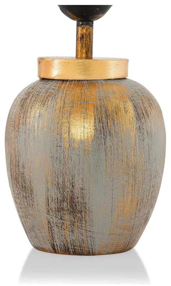 Krémovobiela/v zlatej farbe stolová lampa s textilným tienidlom (výška 47 cm) Yakamoz – Opviq lights