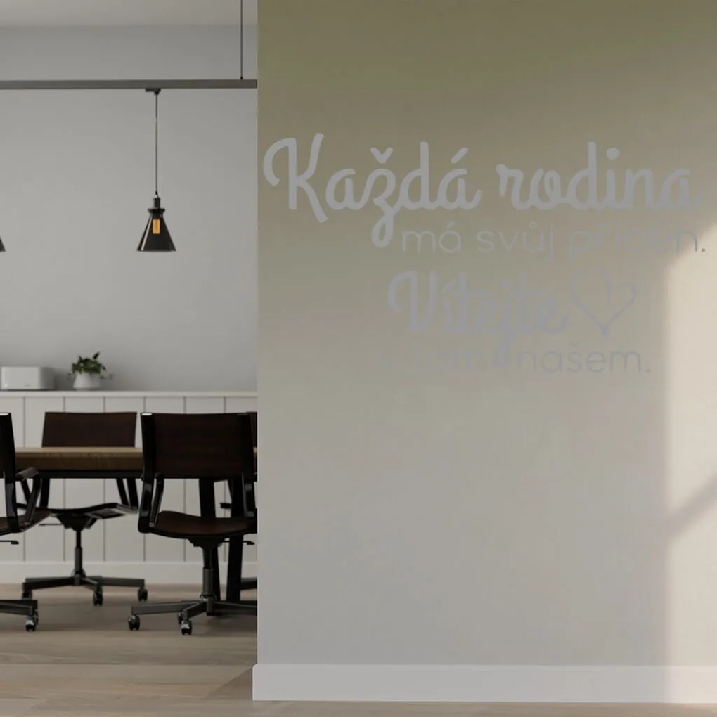 Veselá Stena Samolepka Každá rodina má svoj príbeh Farba: hnědá, Veľkosť: 100 x 57 cm