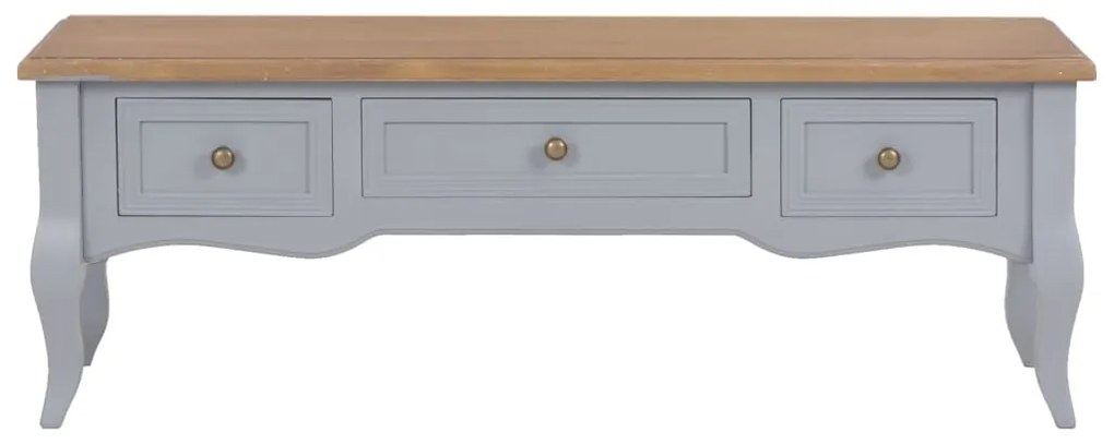 vidaXL TV stolík sivý 100x35x35 cm drevený