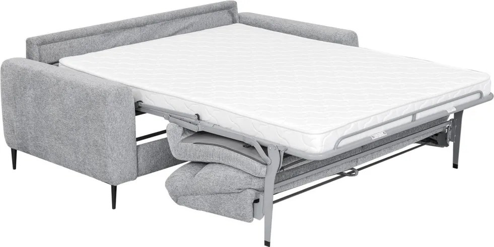 Rozkladacia pohovka na trvalé spanie Georgia, svetlo šedá látka