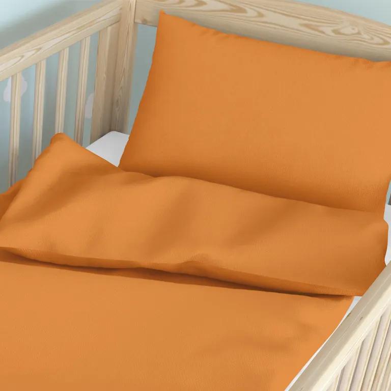 Goldea detské bavlnené obliečky do postieľky - oranžové 90 x 130 a 40 x 60 cm