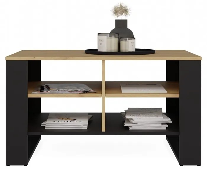 Konferenční stolek LAWA Modern 4P Slim dub artisan/černý