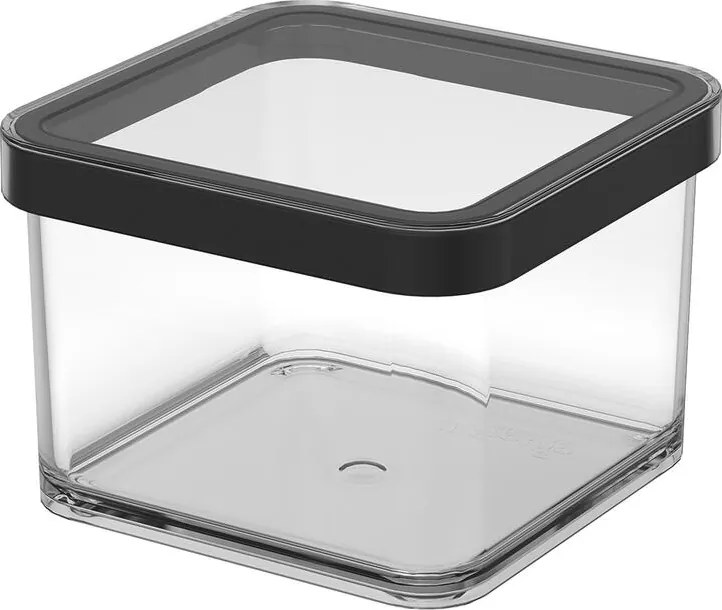 Hranatá plastová dóza na potraviny LOFT čierna 0,5 l