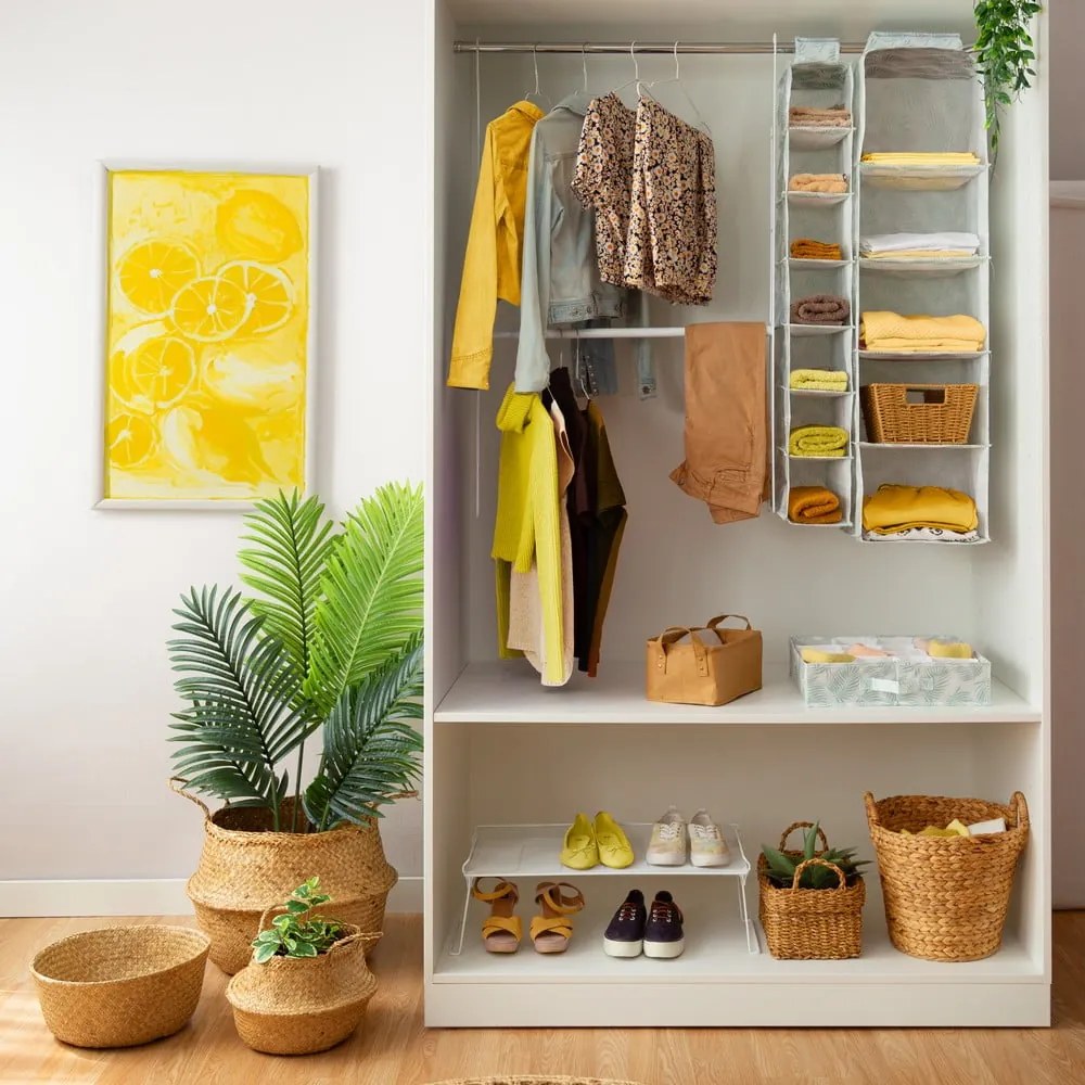 Svetlý úložný košík z morskej trávy Compactor, ⌀ 35 cm