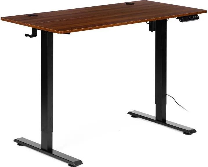 Elektrický nastaviteľný stôl 120 x 60 cm, nastaviteľná výška 72-117 cm, biely