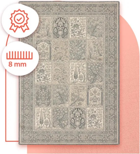 Koberec Agnella Isfahan Timor grafitový