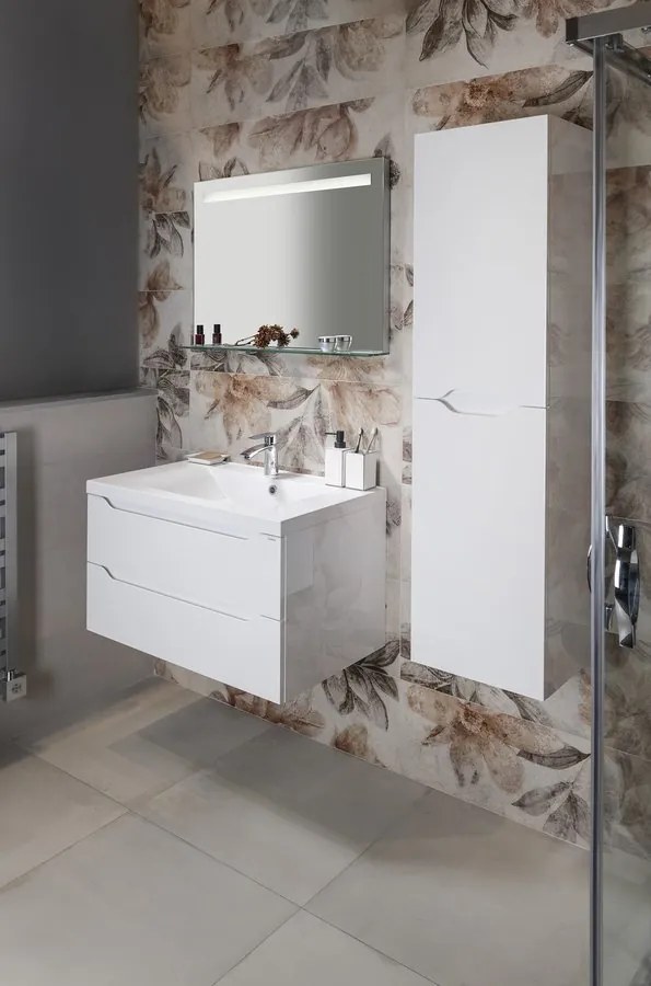 Sapho Sapho, WAVE dvojumývadlová skrinka 149,7x50x47,8cm, biela/dub cuneo, WA150-3025