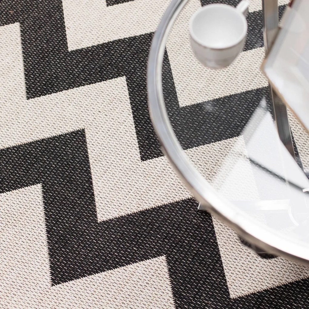 Koberec Modern Chevron black/beige 160x230cm