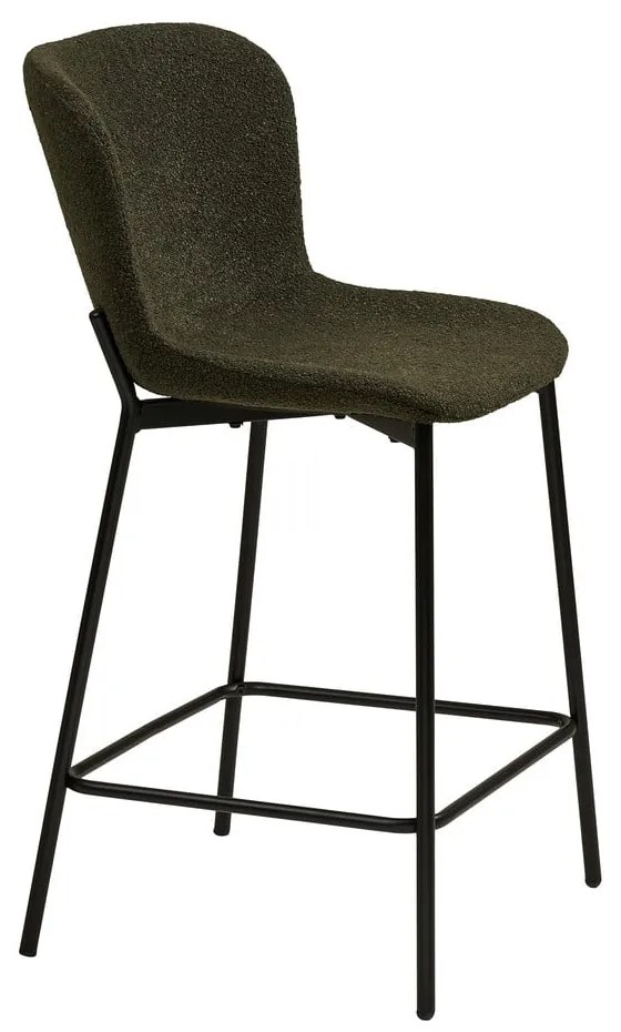 Tmavozelená čalúnená barová stolička (výška sedadla 65 cm) Maceda – House Nordic