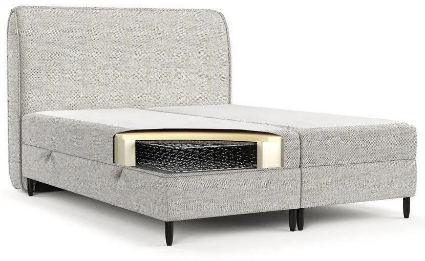 Svetlosivá boxspring posteľ s úložným priestorom 180x200 cm Melba – Maison de Rêve